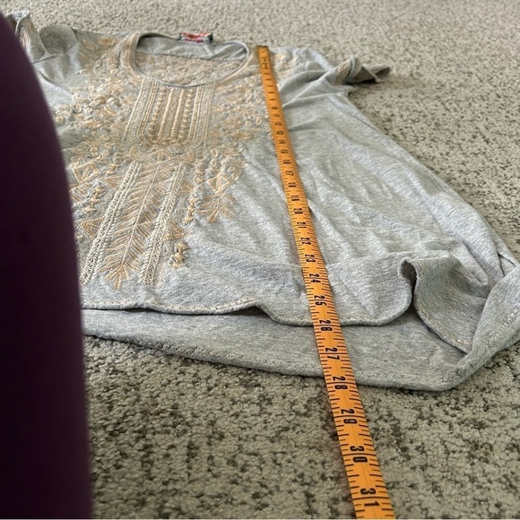 Johnny Was Gray Kemi Knit Drape Short Sleeve Blouse Size Small - Picture 14 of 14